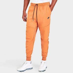 Nike Slim Fit Tech Fleece Jogger Sweatpants Mens Small Orange